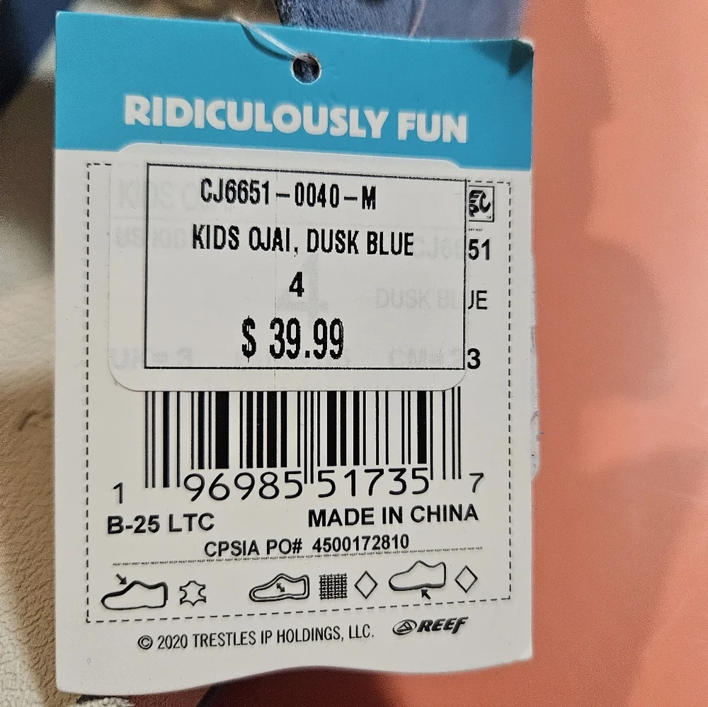 Reef Kids Ojai Sandal: BLUE/GRAY: NEW WITH TAGS: SIZE 4